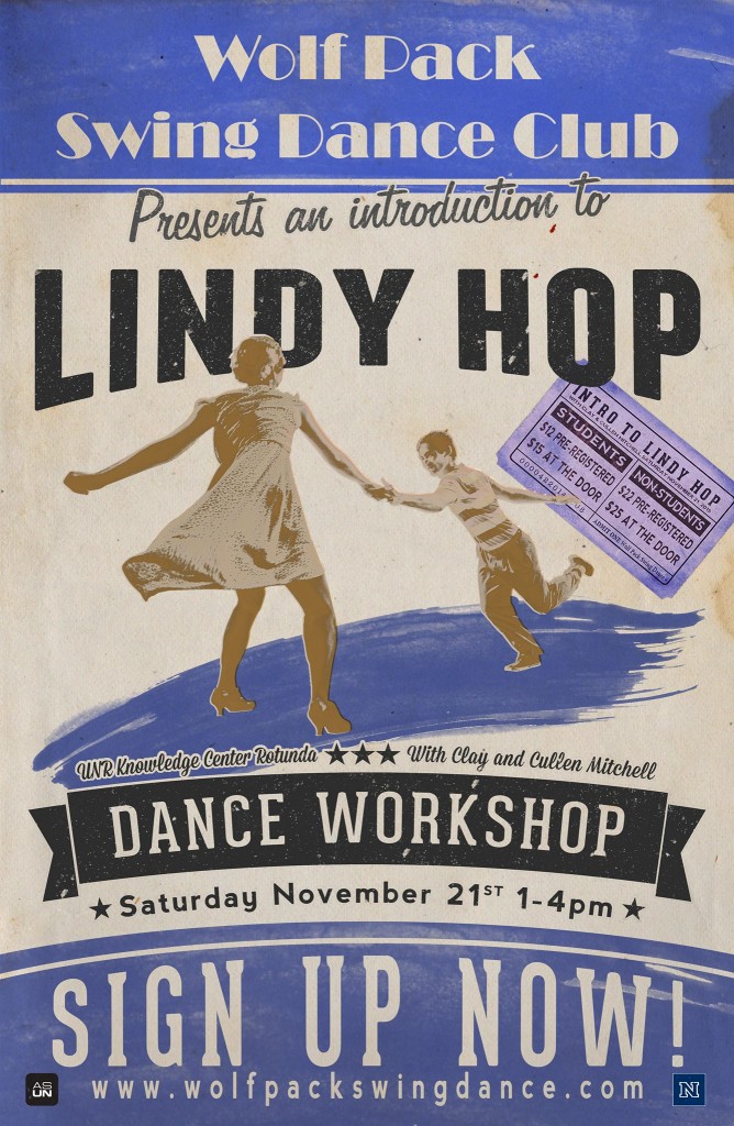 Lindy Hop Workshop coming up at UNR on November 21st.